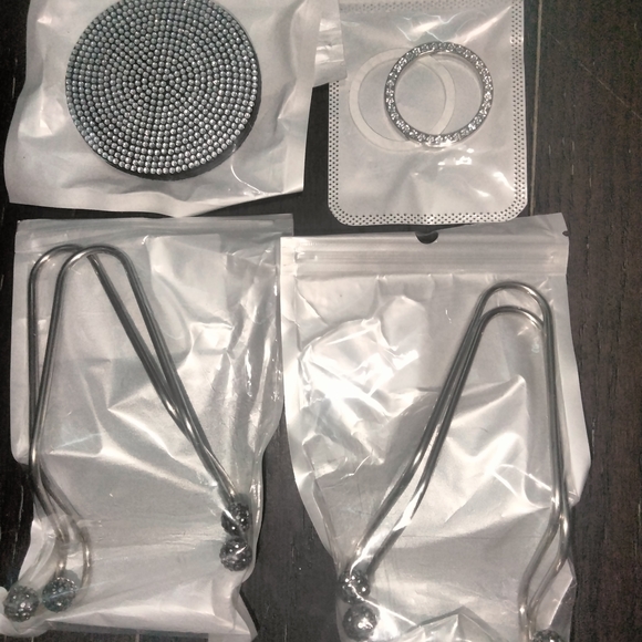 Silver Rhinestone Car Accessories Set - Picture 1 of 3